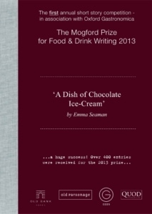 2013 Mogford Prize Winner - A Dish of Chocolate by Emma Seaman